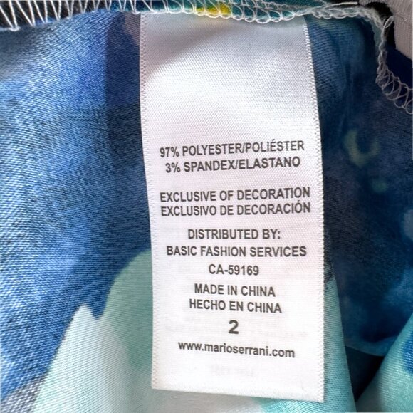 MARIO SERRANI Abstract Print Sleeveless Multicolor Sheath Dress Women's 2 - Picture 5 of 5